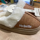 Chaussons à paillettes à message : BICHETTE