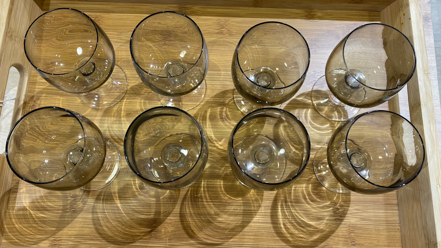 Lot de 8 verres à pied fumés - Luminarc Vintage