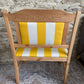 Banc en pin tissu upcyclé