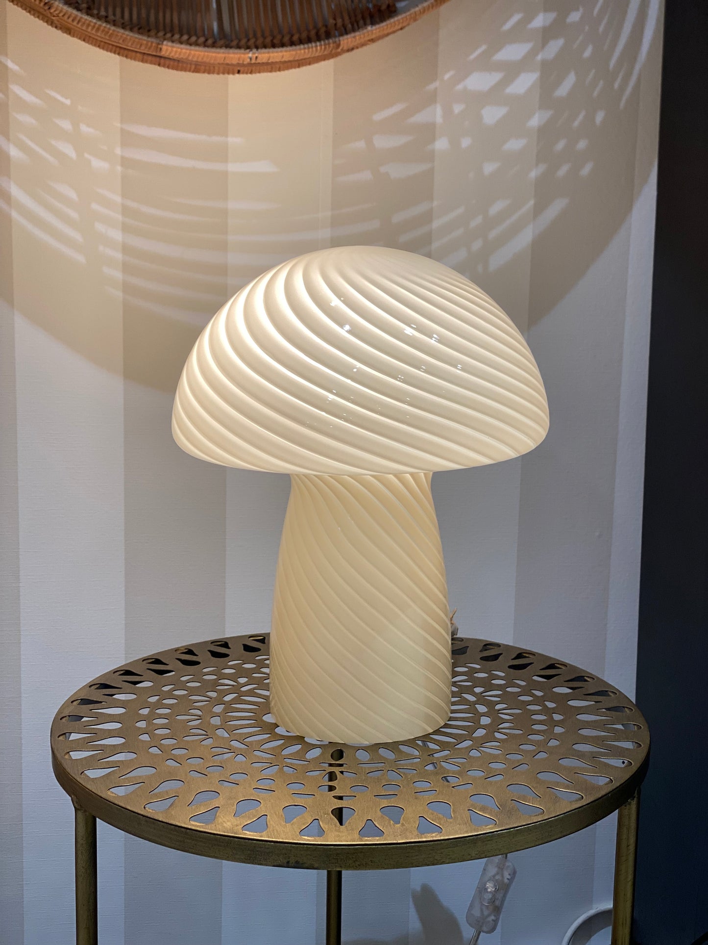 Lampe à poser en verre 'champignon'