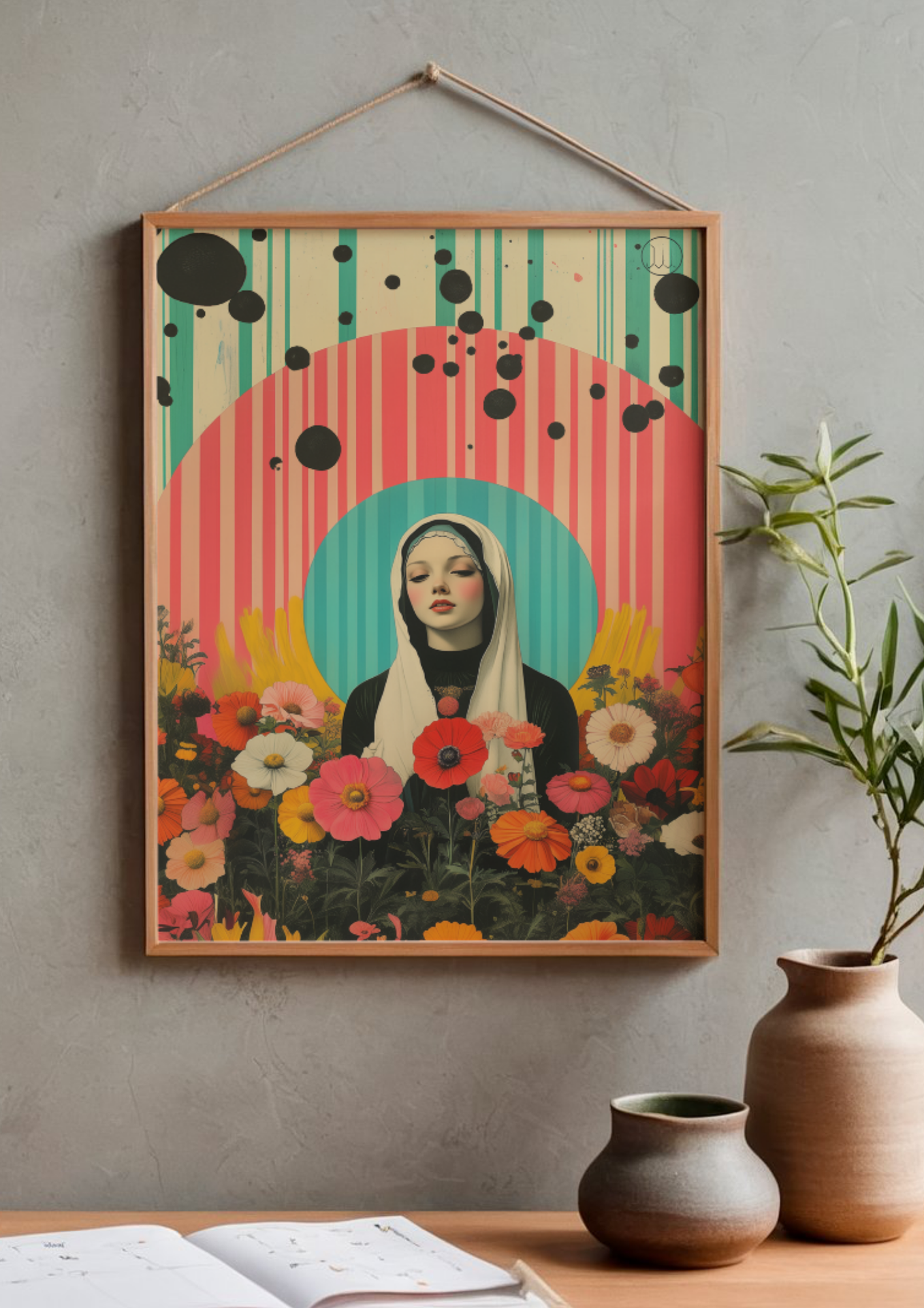 Affiche A4 "j'ai vu la Vierge" modèle LES JARDINS