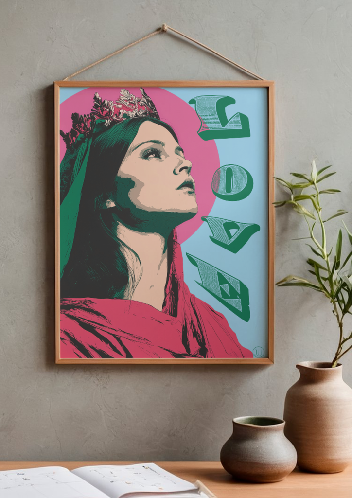 Affiche A4 "j'ai vu la Vierge" modèle LES VERTUS POP