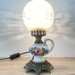 Lampe ancienne laiton céramique façon lampe à pétrole