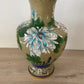 Vase chinois cloisonné décor fleurs et papillons