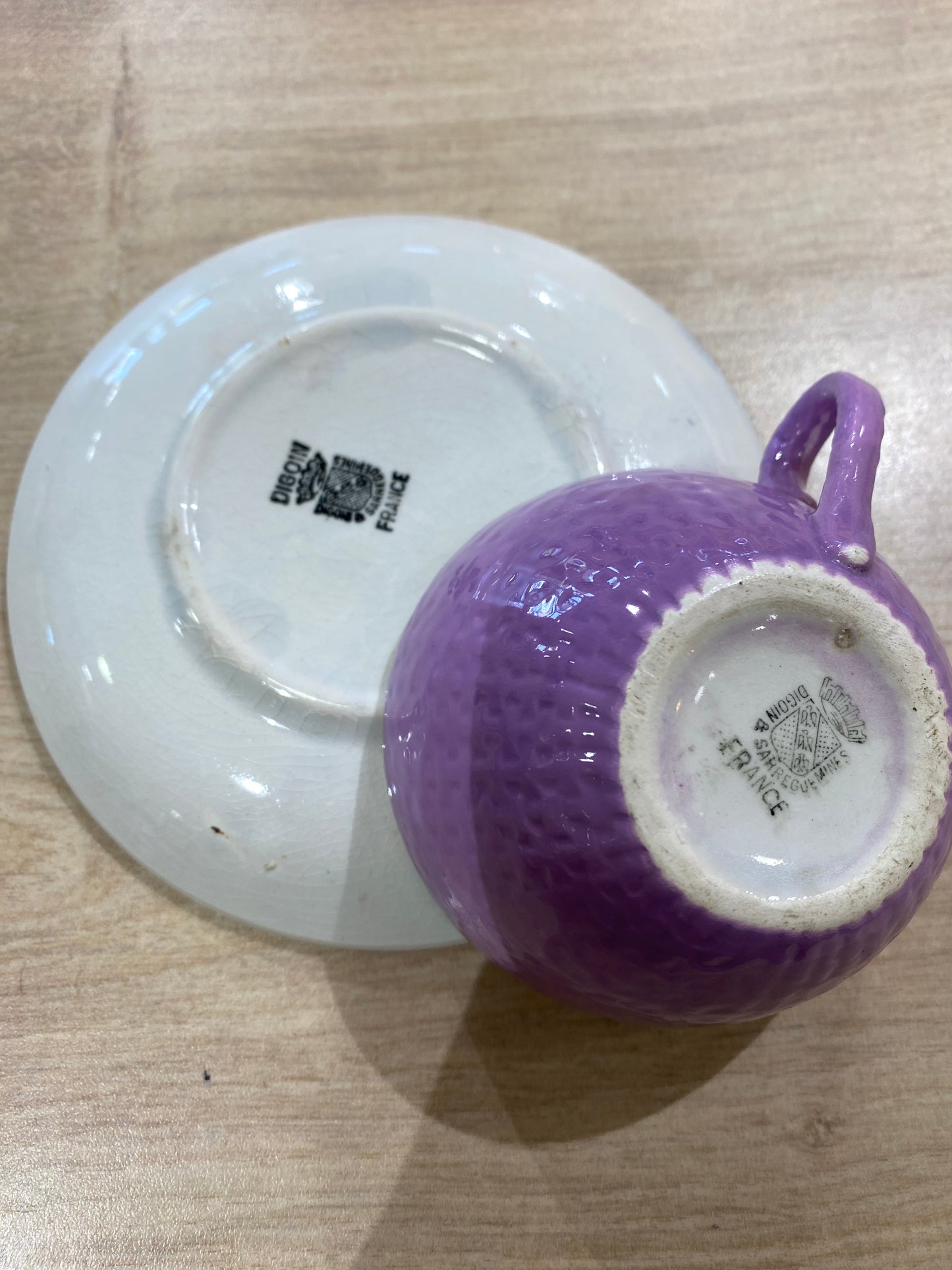 Lot de 4 tasses à café colorées - Digoin Sarreguemines