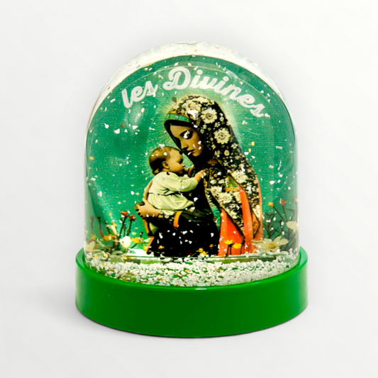 Boule à neige "les divines" socle vert