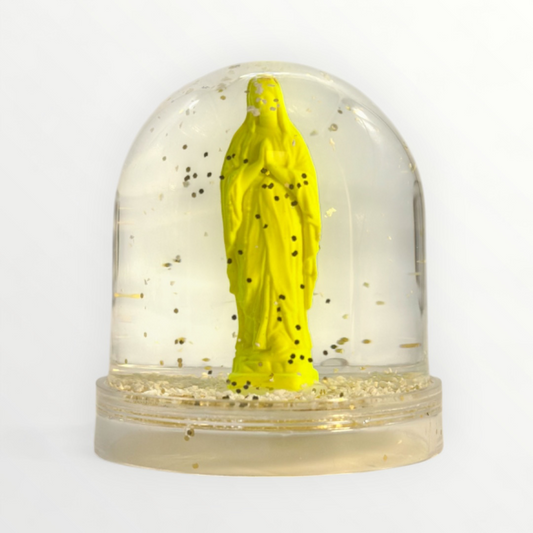 Boule à neige "Vierge Marie" Jaune fluo