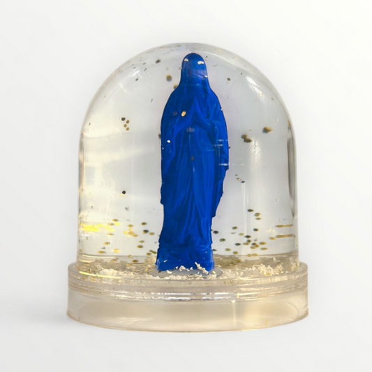Boule à neige "Vierge Marie" bleu indigo