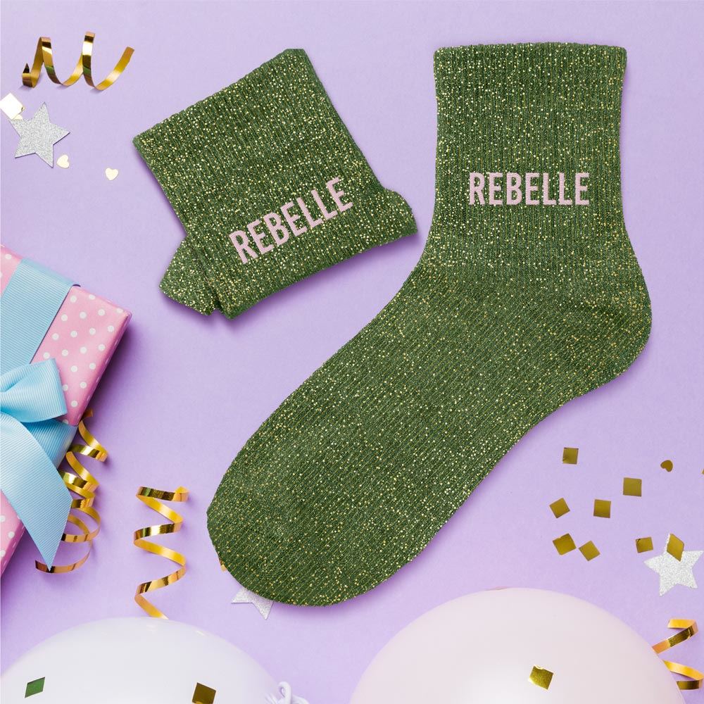 Chaussettes paillettes "REBELLE"