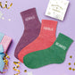 Coffret trio de chaussettes à paillettes "Géniale, Fofolle et Déjantée"