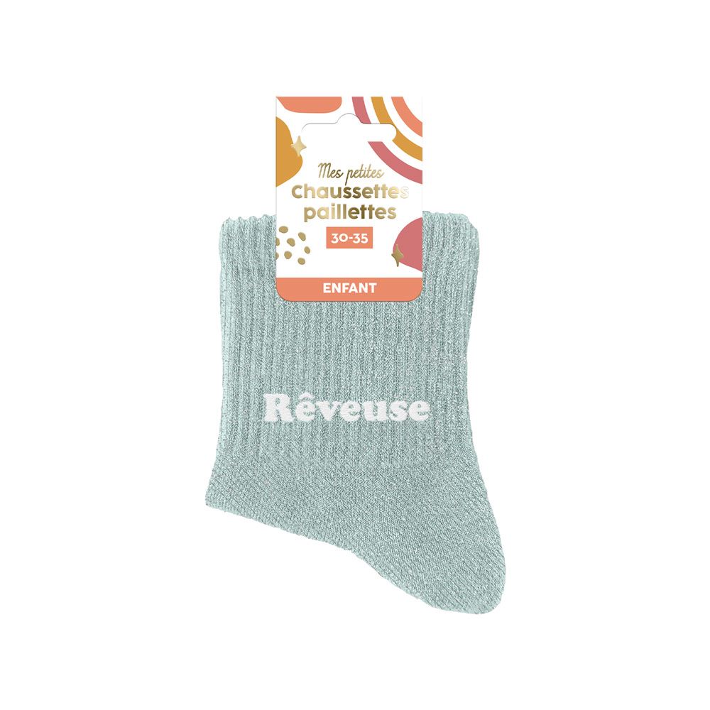 Chaussettes paillettes enfant "rêveuse" taille 30-35
