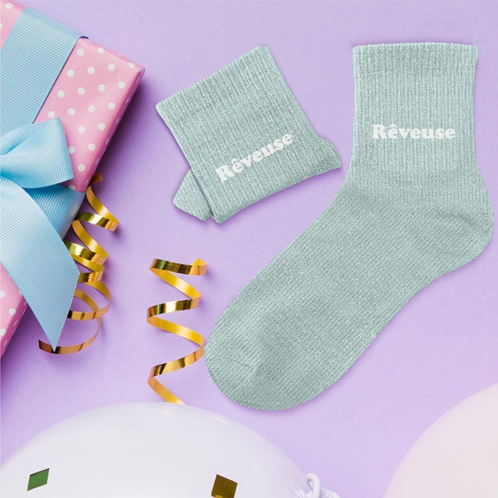 Chaussettes paillettes enfant "rêveuse" taille 30-35