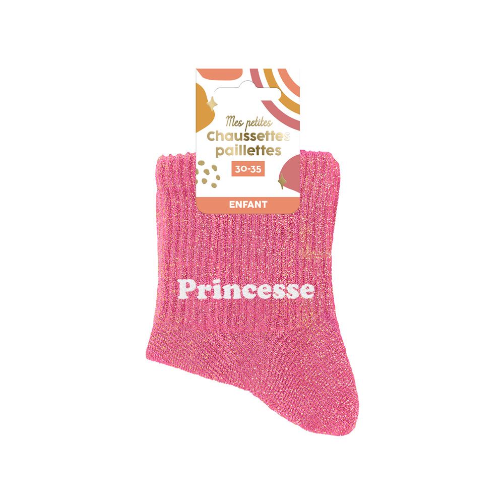 Chaussettes paillettes enfant "princesse" taille 30-35