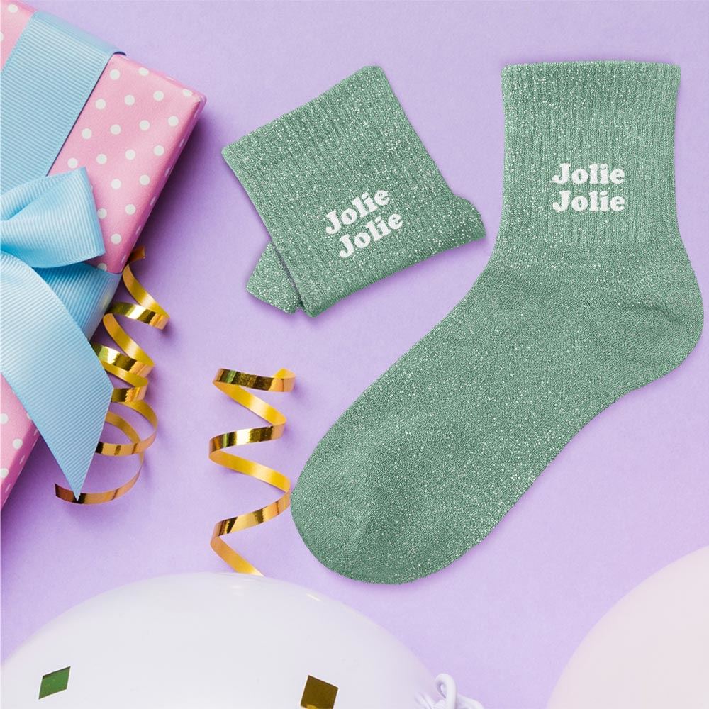 Chaussettes paillettes enfant "jolie jolie" taille 30-35