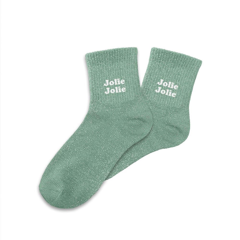 Chaussettes paillettes enfant "jolie jolie" taille 30-35