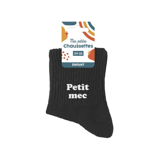 Chaussettes paillettes enfant "petit mec" taille 30-35