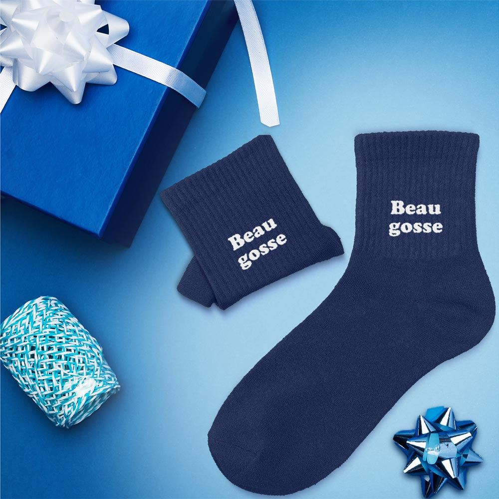 Chaussettes paillettes enfant "beau gosse" taille 30-35