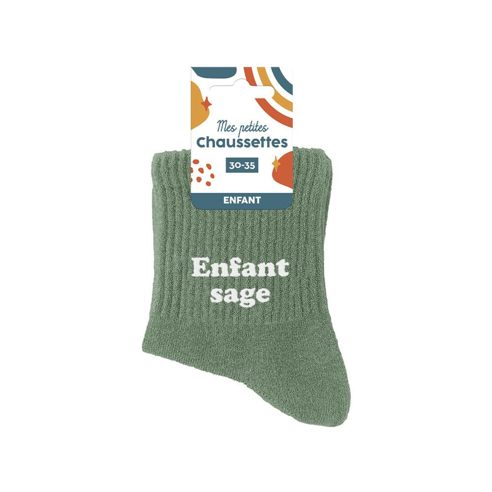 Chaussettes paillettes enfant "enfant sage" taille 30-35