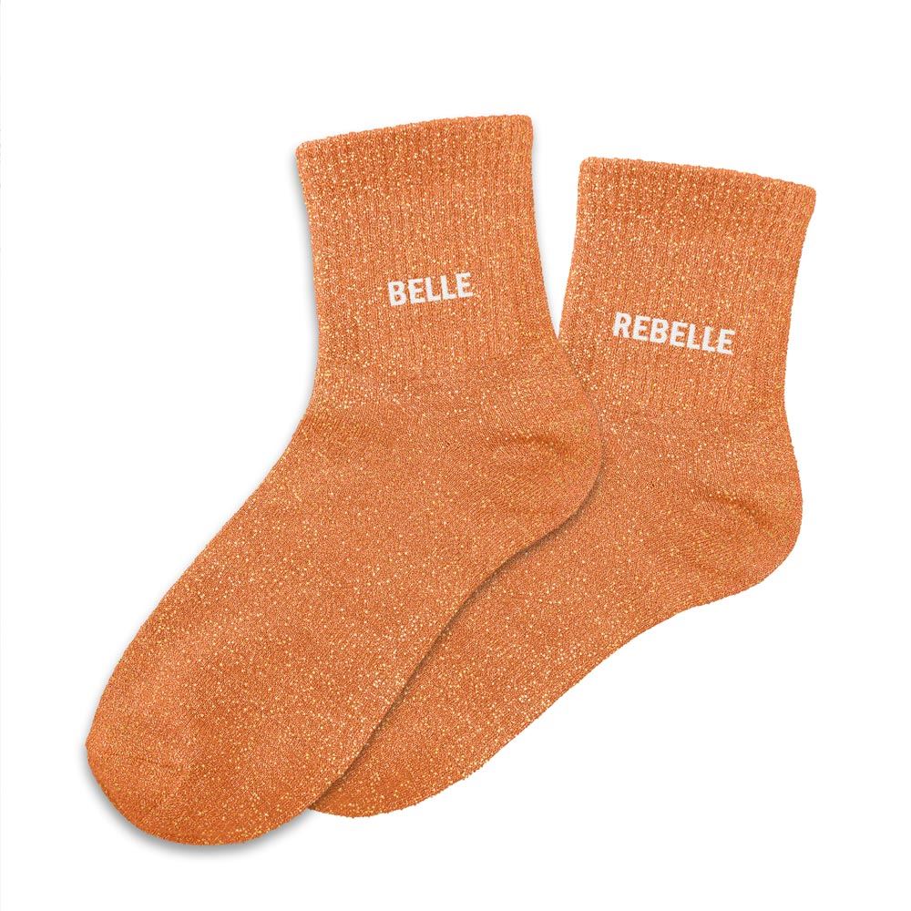 Chaussettes paillettes duo "BELLE REBELLE"