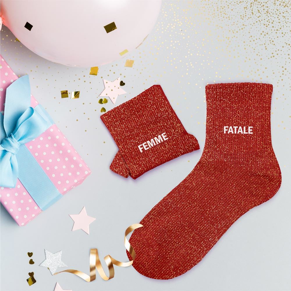 Chaussettes paillettes duo "FEMME FATALE"