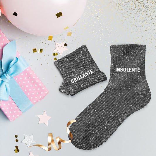 Chaussettes paillettes duo "BRILLANTE INSOLENTE"