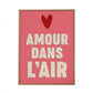 Toile tuftee "Amour dans l'air" - 30x40 cm