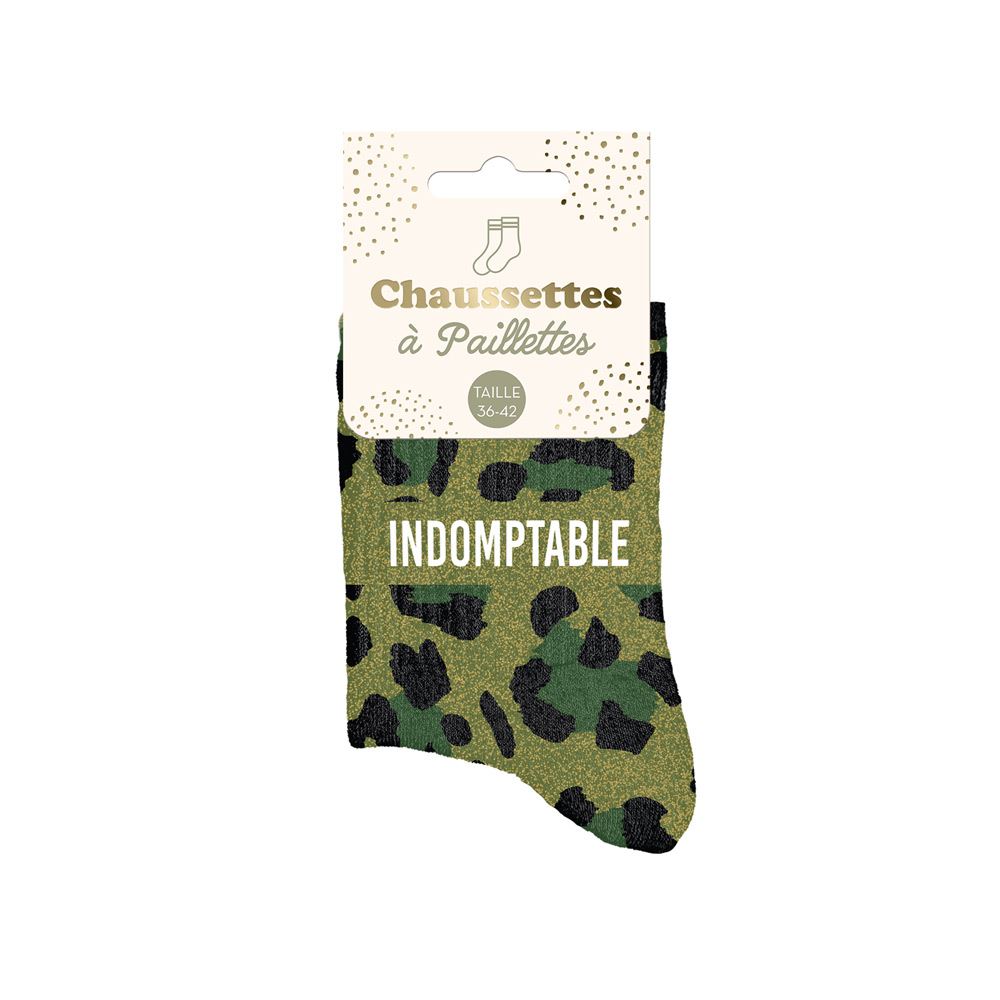 Chaussettes paillettes "indomptable"