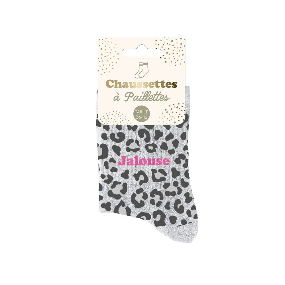 Chaussettes à paillettes léopard "jalouse"