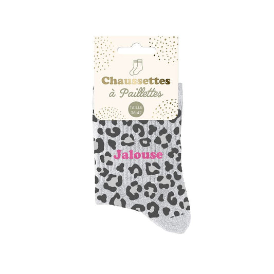 Chaussettes à paillettes léopard "jalouse"