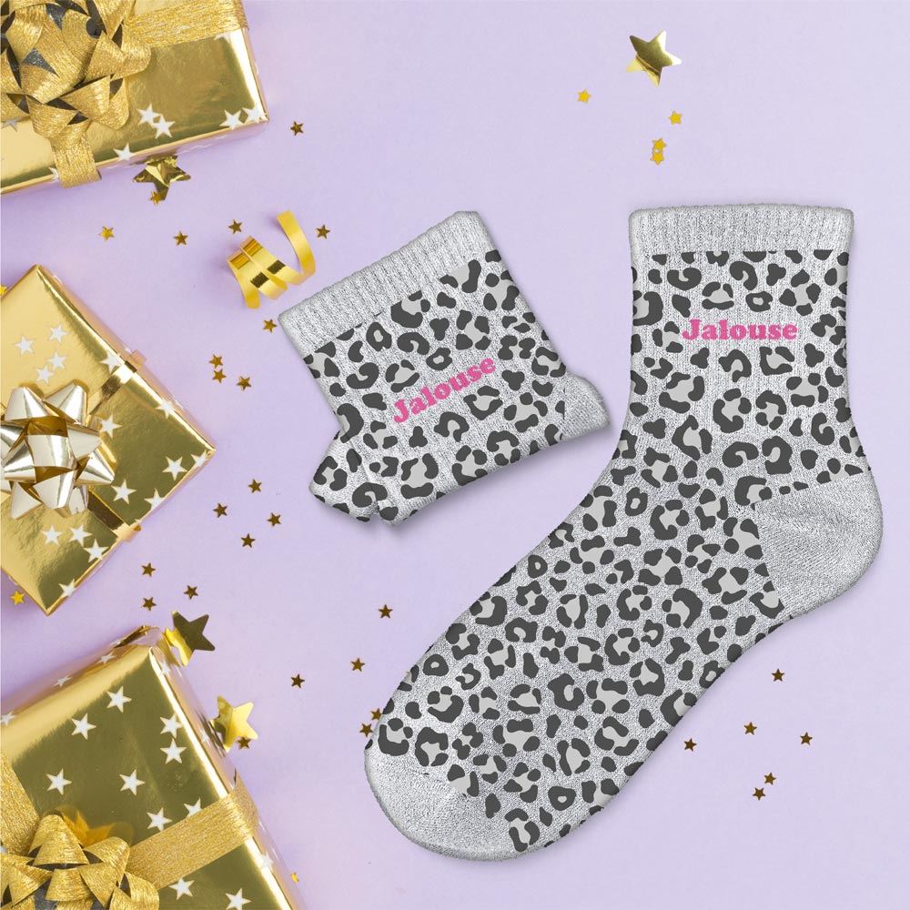 Chaussettes à paillettes léopard "jalouse"