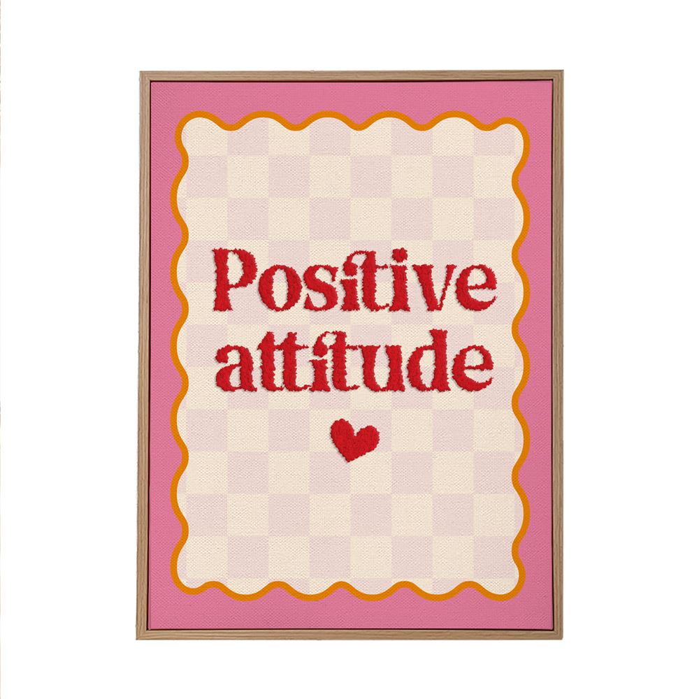 Toile tuftee " Positive attitude" - 30x40 cm