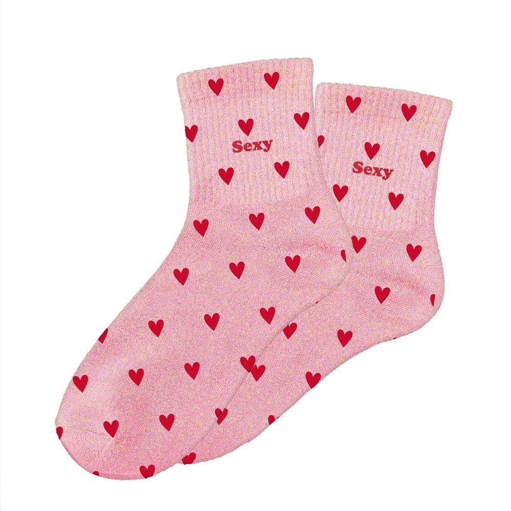Chaussettes paillettes coeurs "sexy"