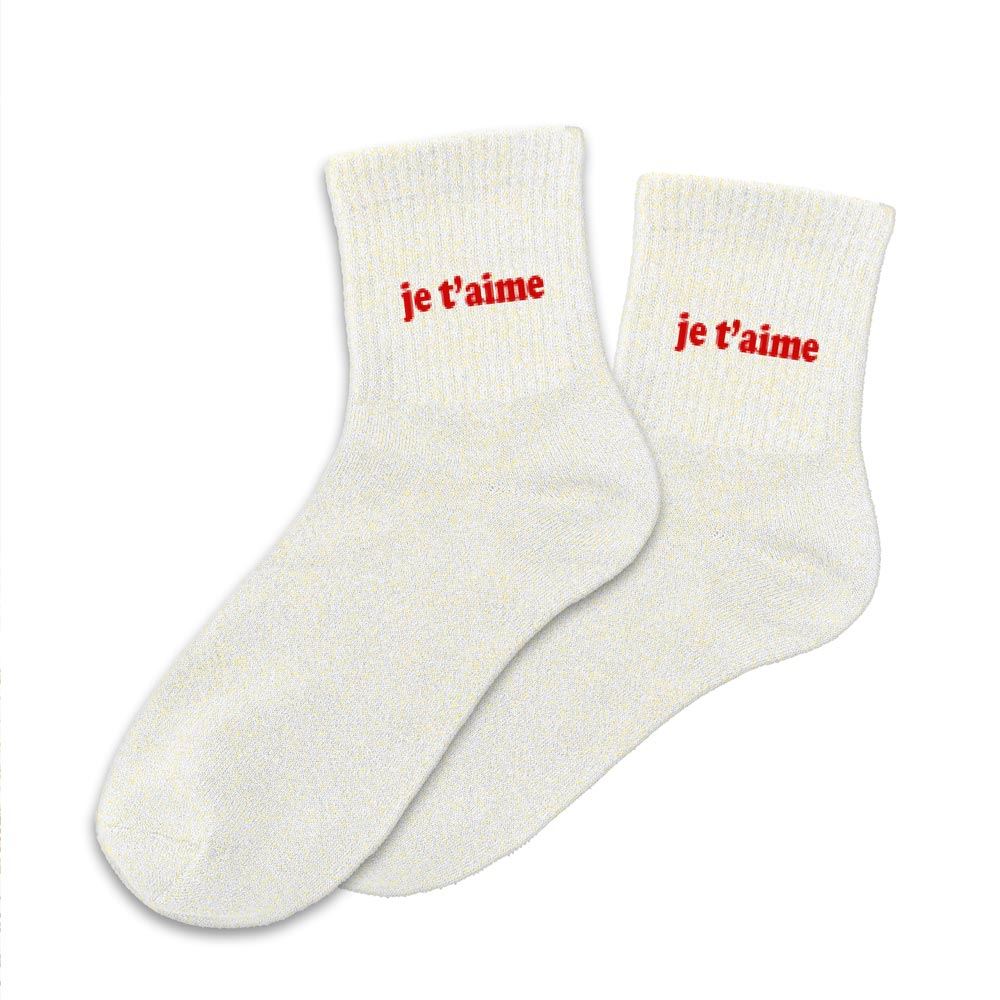 Chaussettes à paillettes "je t aime"