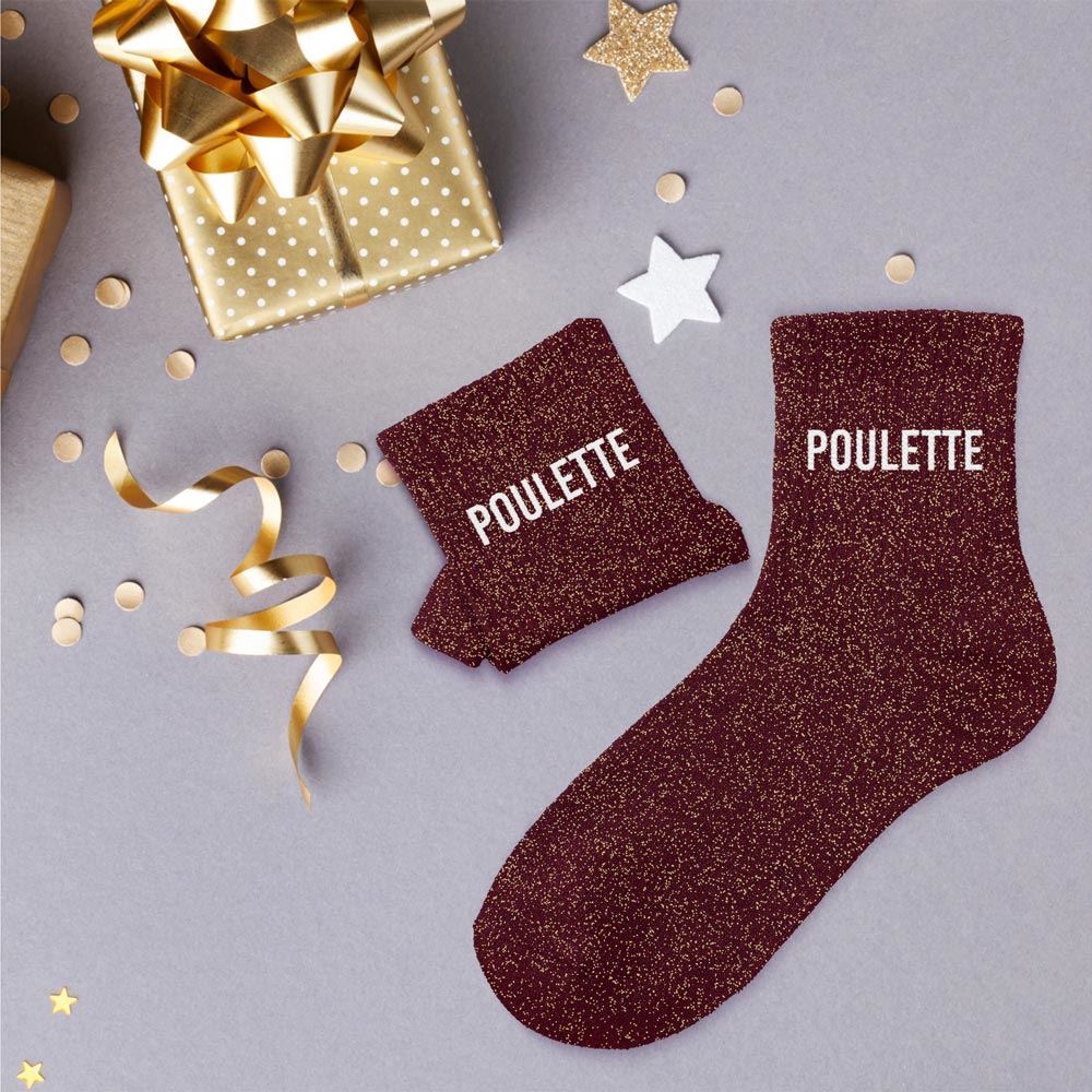 Chaussettes paillettes "Poulette"