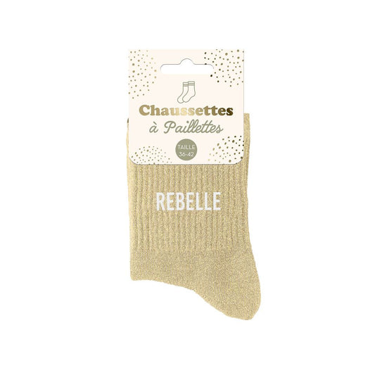 Chaussettes paillettes "REBELLE"