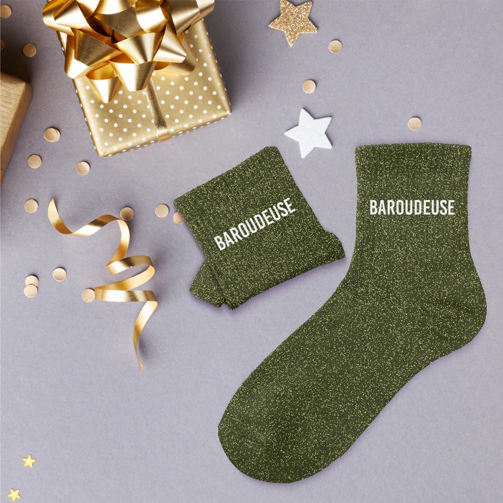 Chaussettes paillettes "BAROUDEUSE"