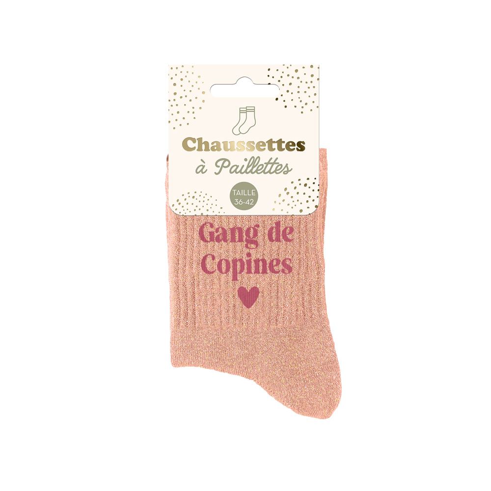 Chaussettes paillettes "gang de copines"