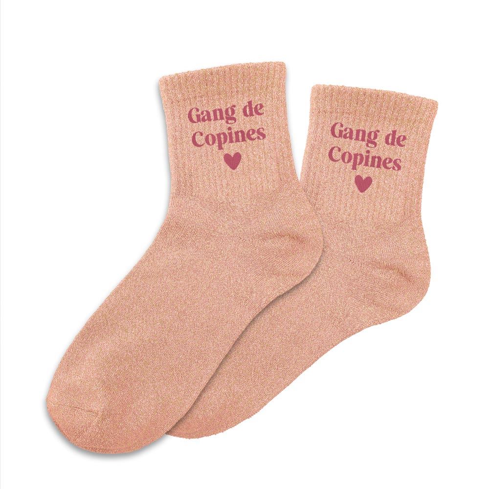 Chaussettes paillettes "gang de copines"