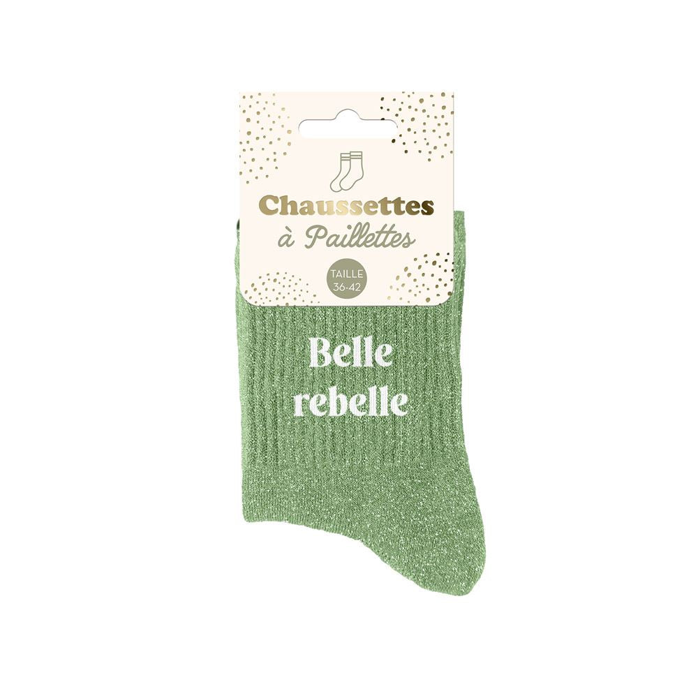 Chaussettes à paillettes "belle rebelle"