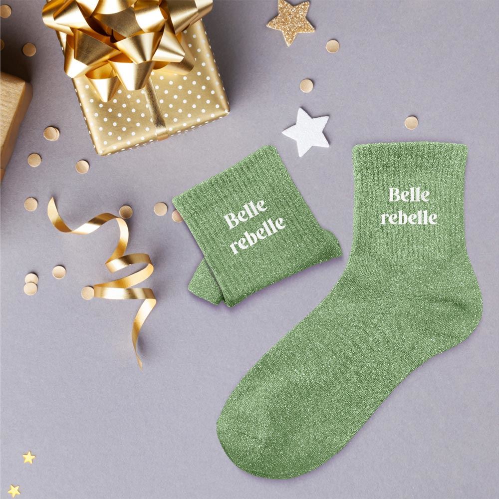 Chaussettes à paillettes "belle rebelle"