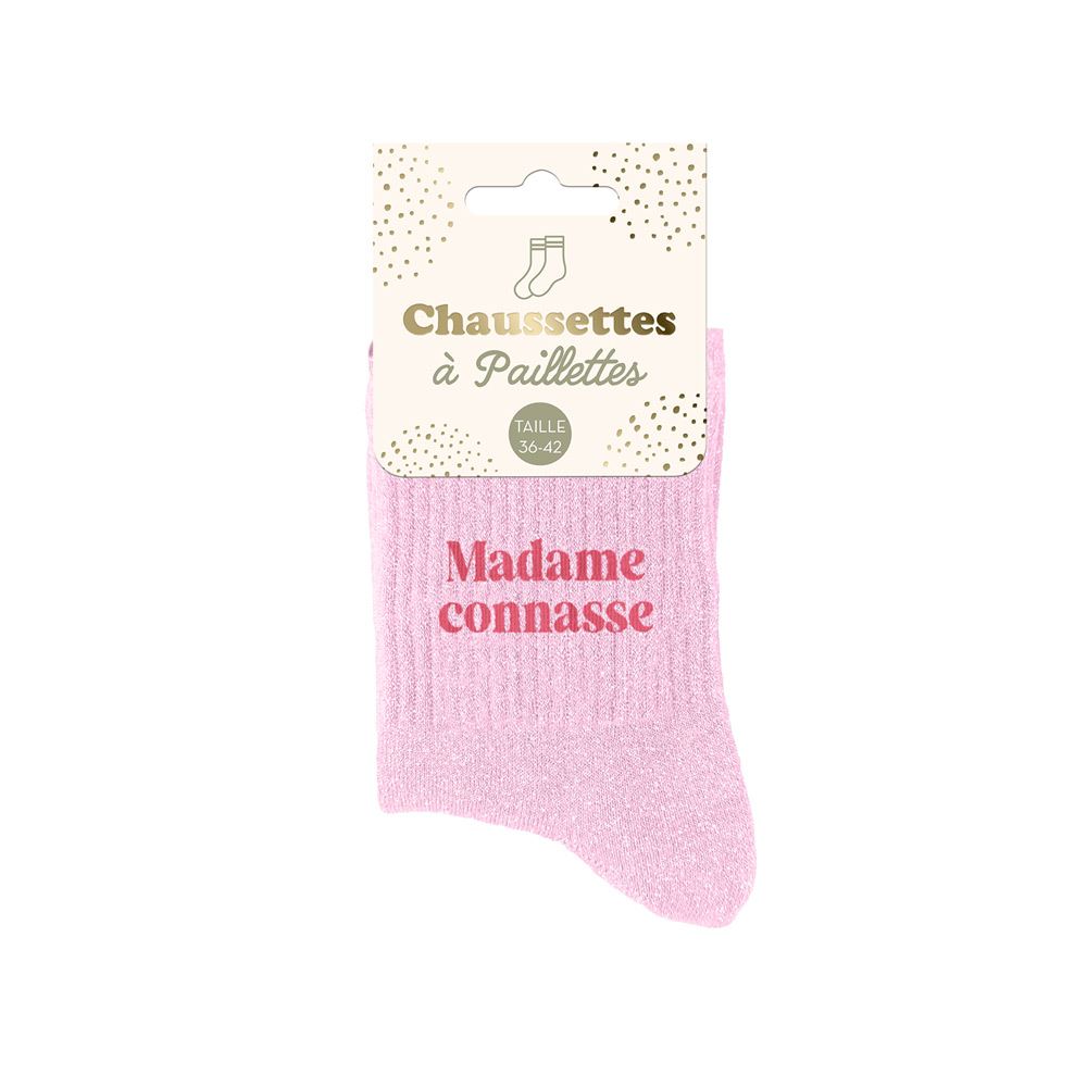 Chaussettes paillettes "madame connasse"