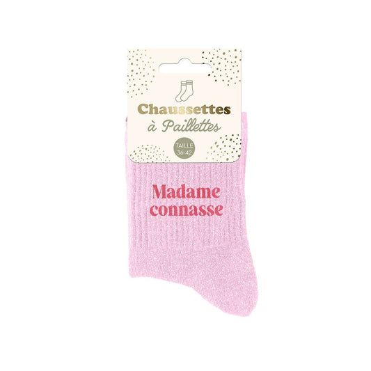 Chaussettes paillettes "madame connasse"