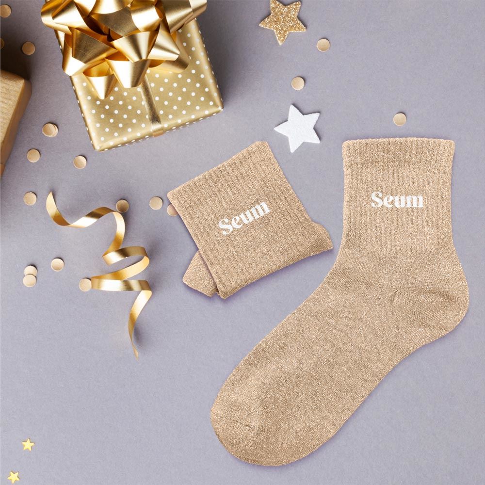 Chaussettes paillettes "seum"