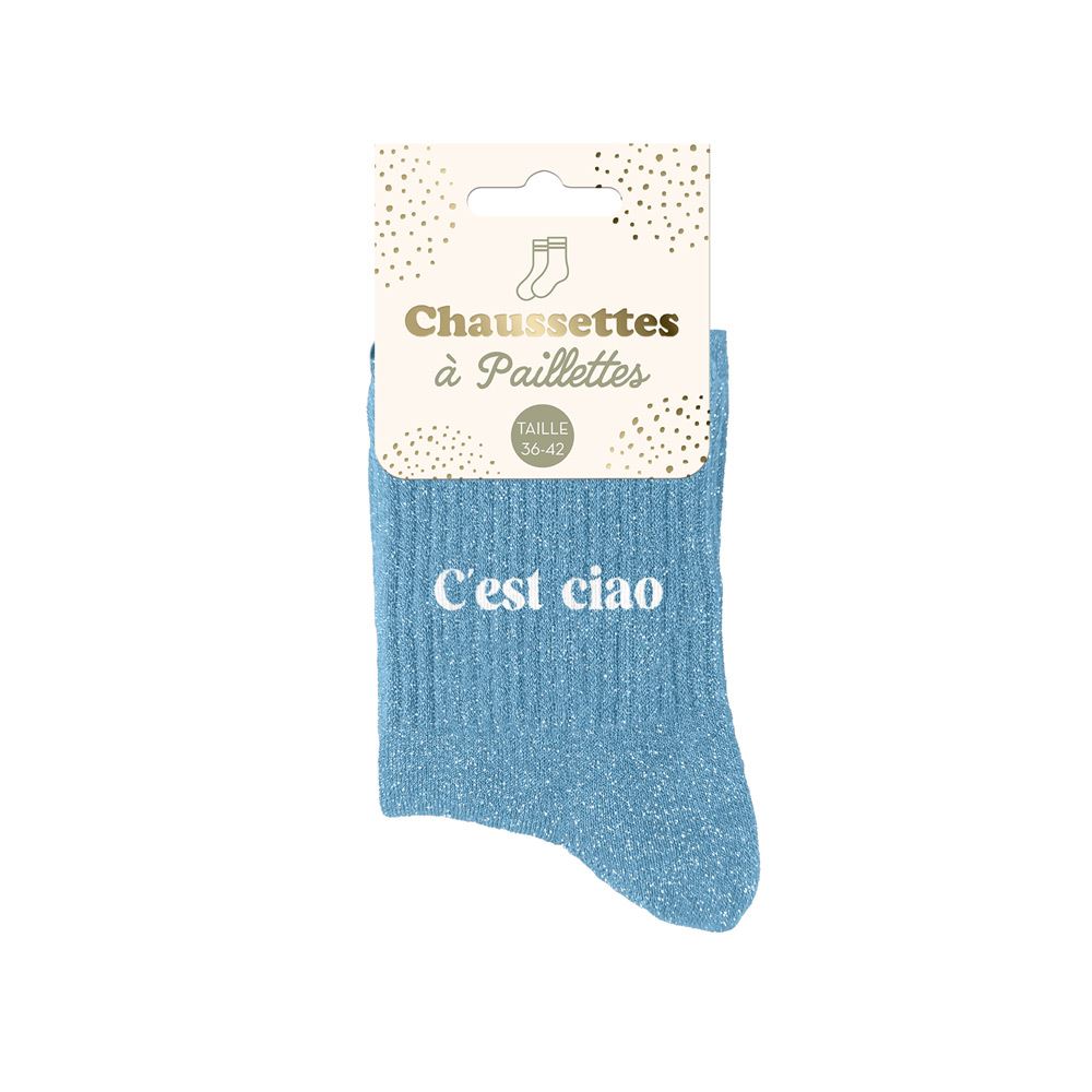 Chaussettes à paillettes "c'est ciao"
