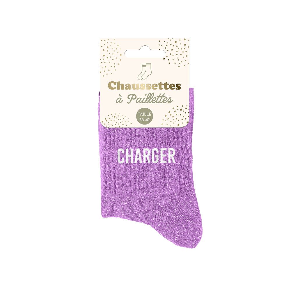 Chaussettes paillettes "charger"