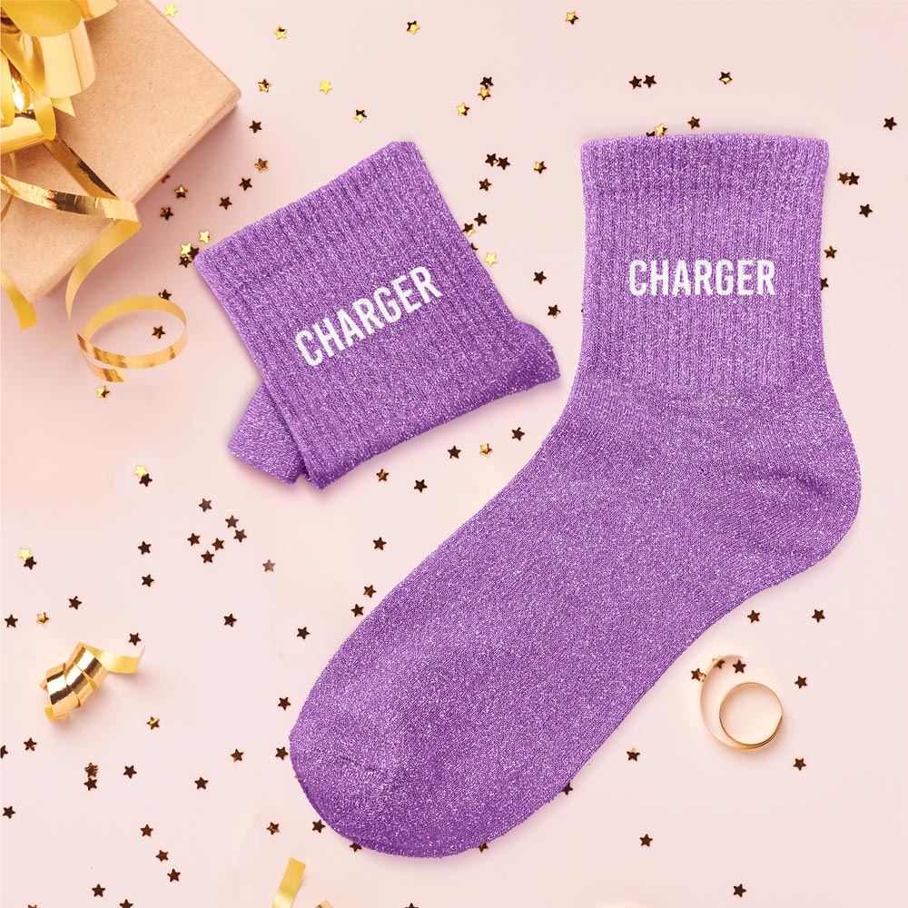 Chaussettes paillettes "charger"