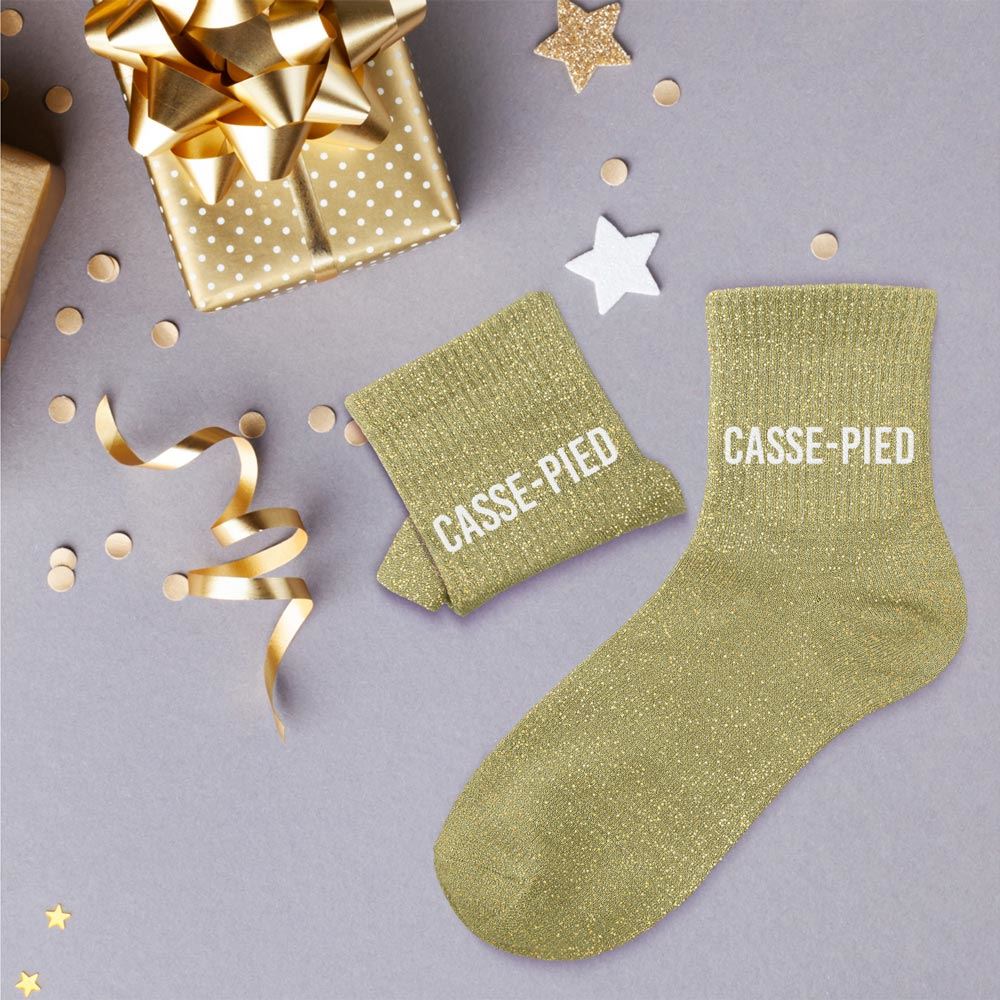 Chaussettes paillettes "CASSE PIED"