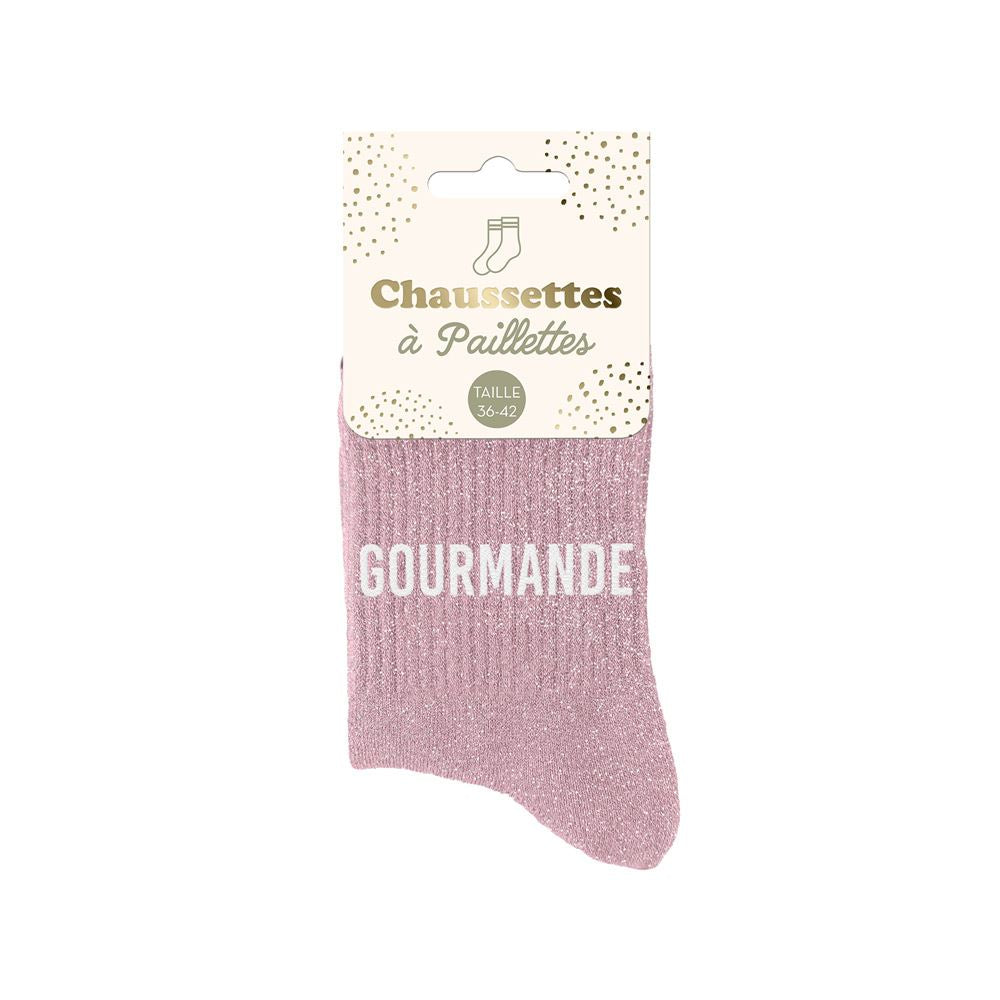 Chaussettes paillettes "GOURMANDE"