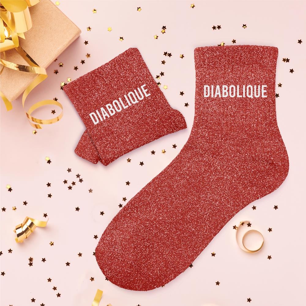 Chaussettes paillettes "DIABOLIQUE"