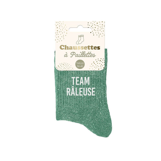 Chaussettes paillettes "TEAM RALEUSE"